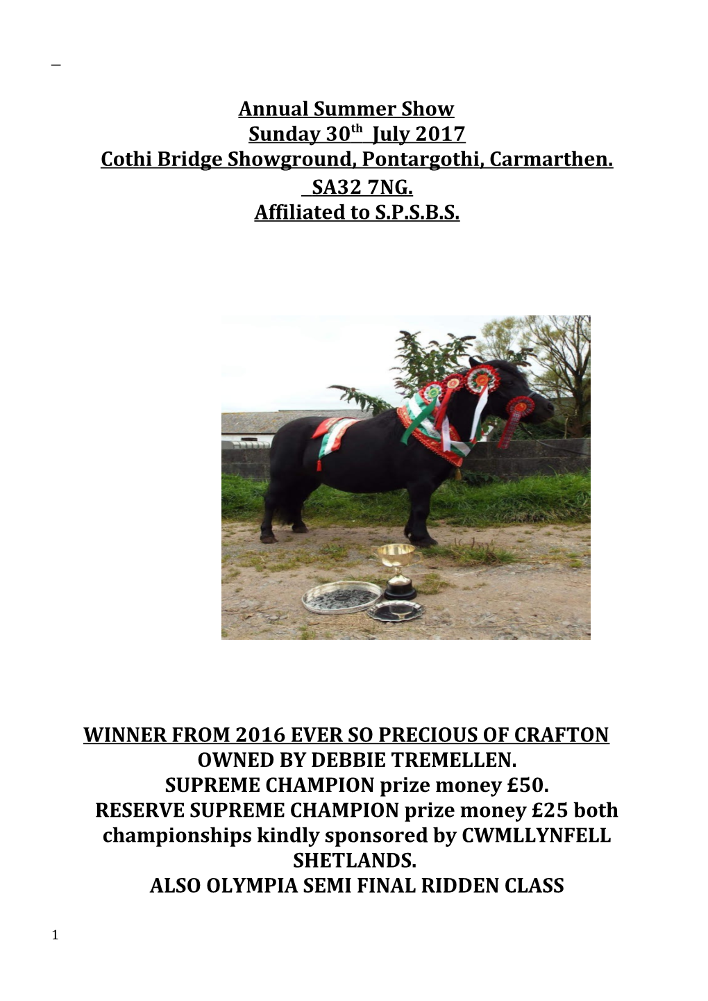 Cothi Bridge Showground, Pontargothi, Carmarthen