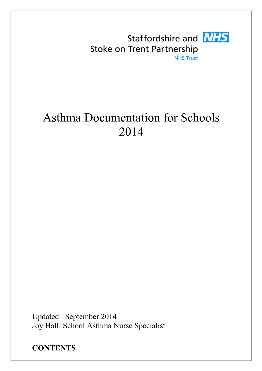 Asthma Documentation for Schools
