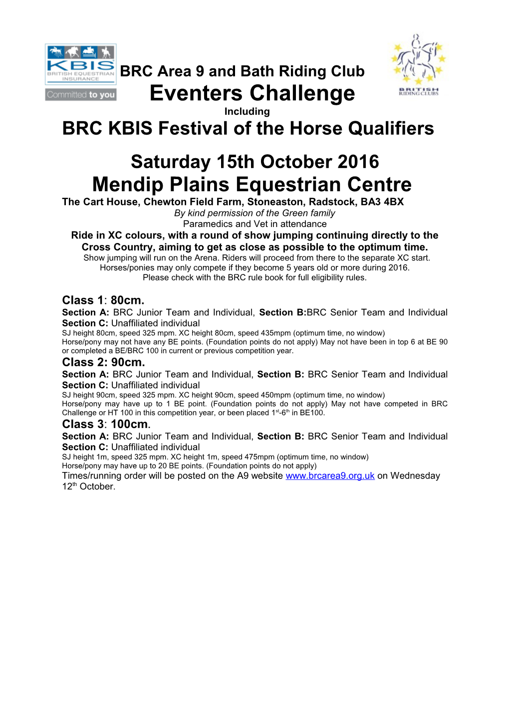 BRC KBIS Festival of the Horse Qualifiers