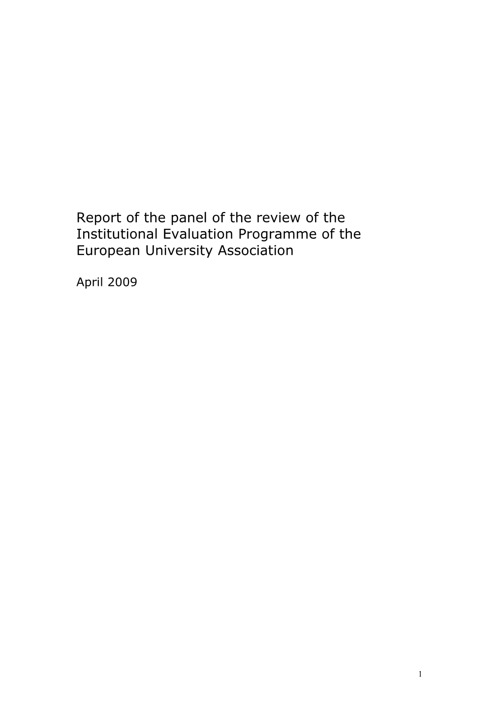 Report of the Panel of the Review of Agency X