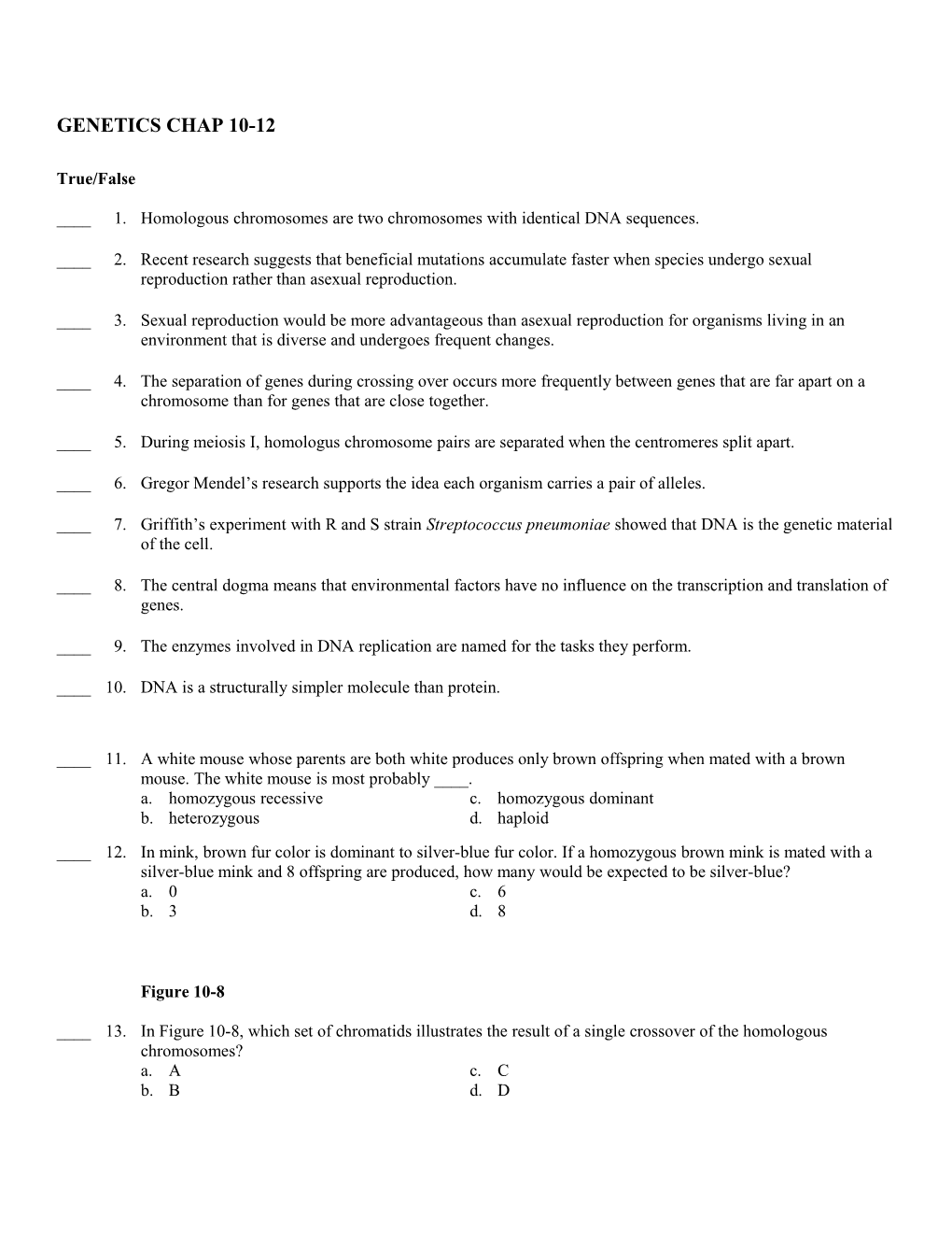 Genetics Chap 10-12