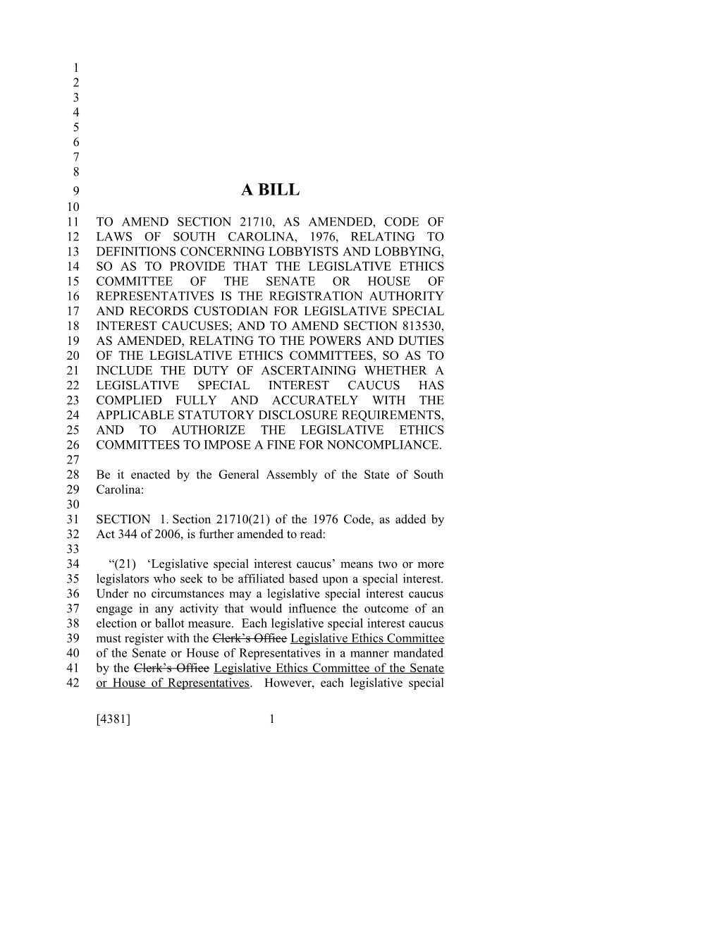 2017-2018 Bill 4381 Text of Previous Version (Nov. 9, 2017) - South Carolina Legislature Online