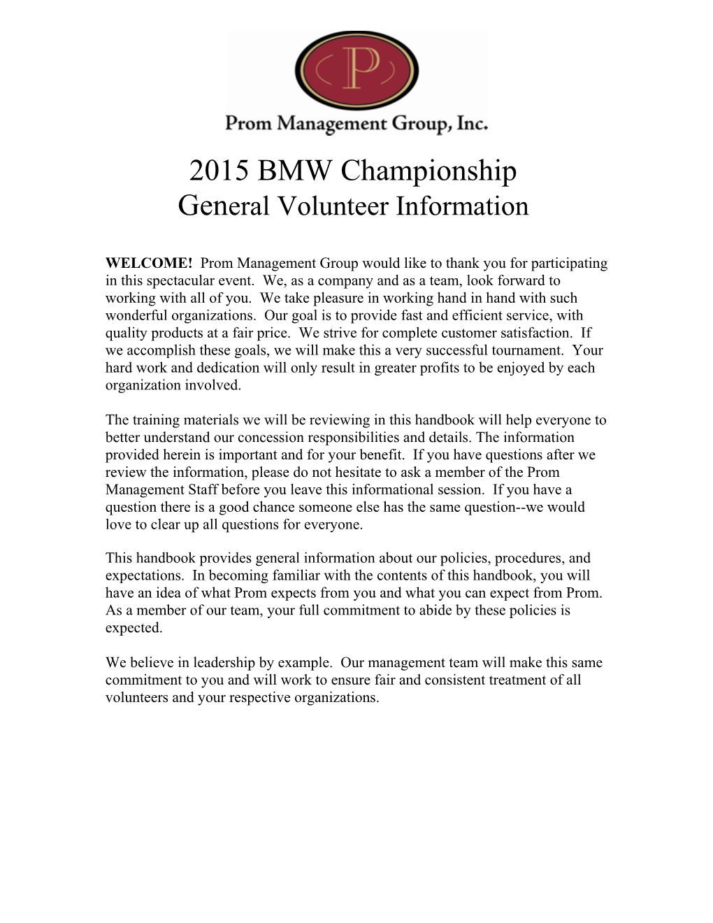 General Volunteer Information