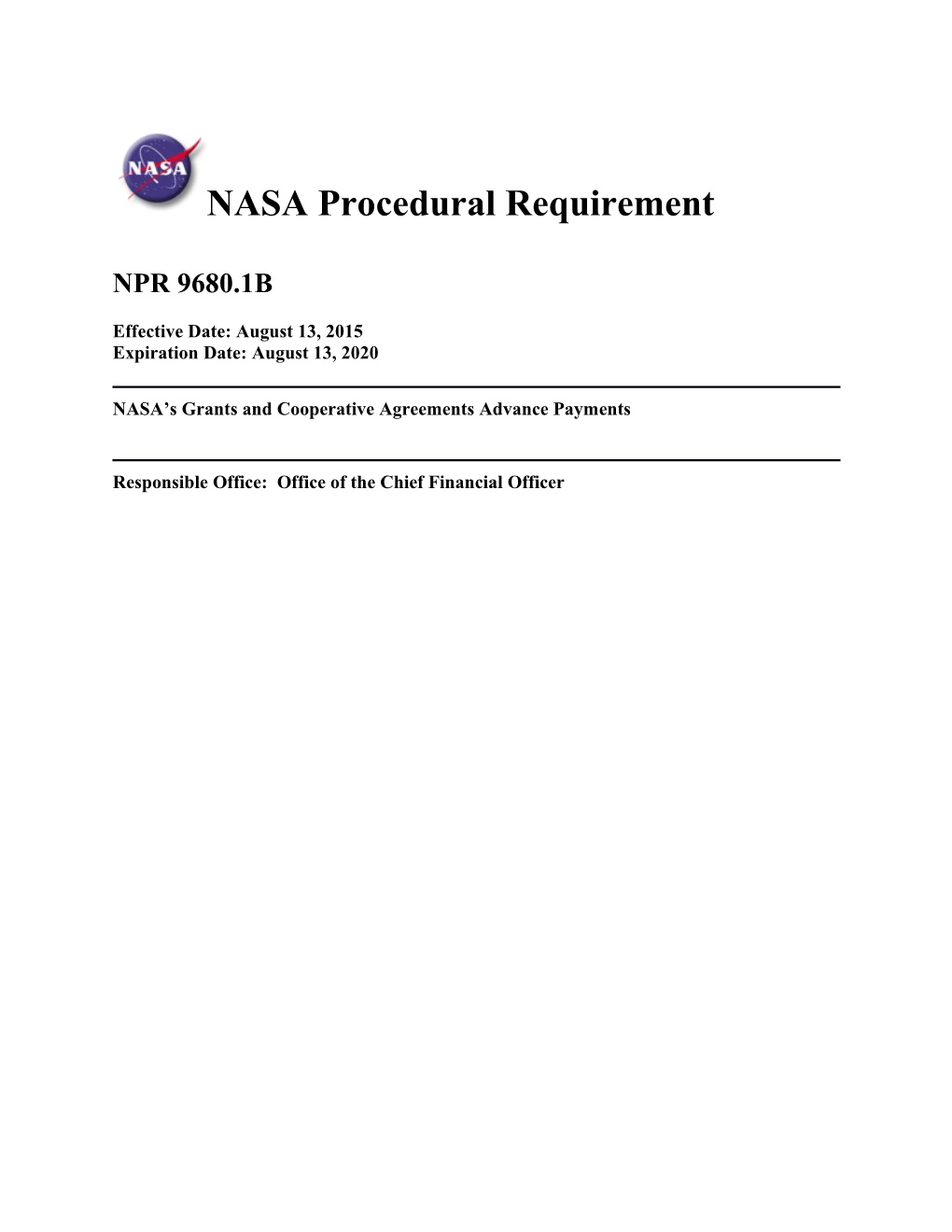 NASA Procedural Requirement