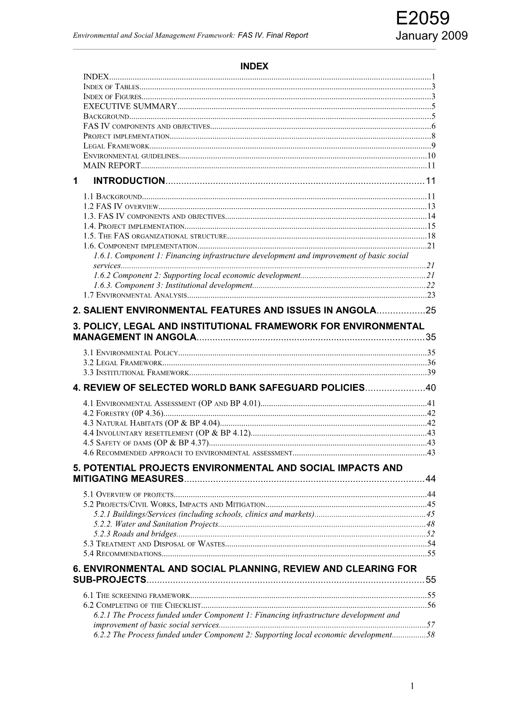 Environmental and Social Management Framework: FAS IV. Final Report