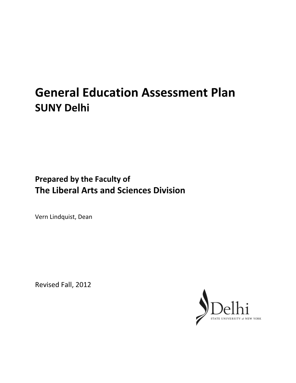General Education Assessment Plan