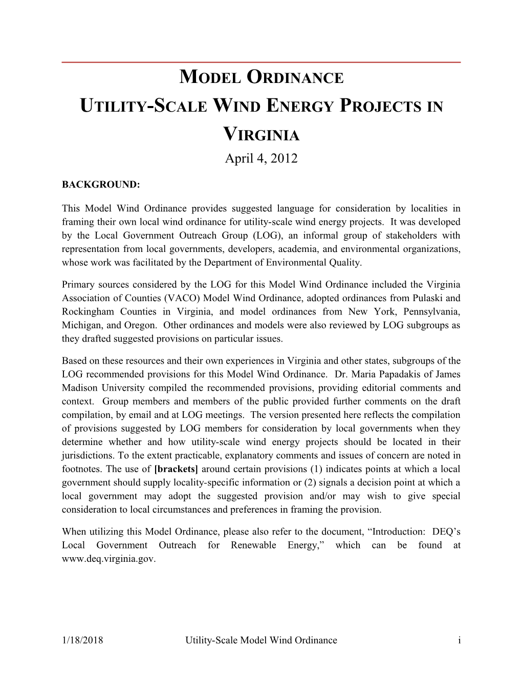 Utility-Scale Wind Energy Projects
