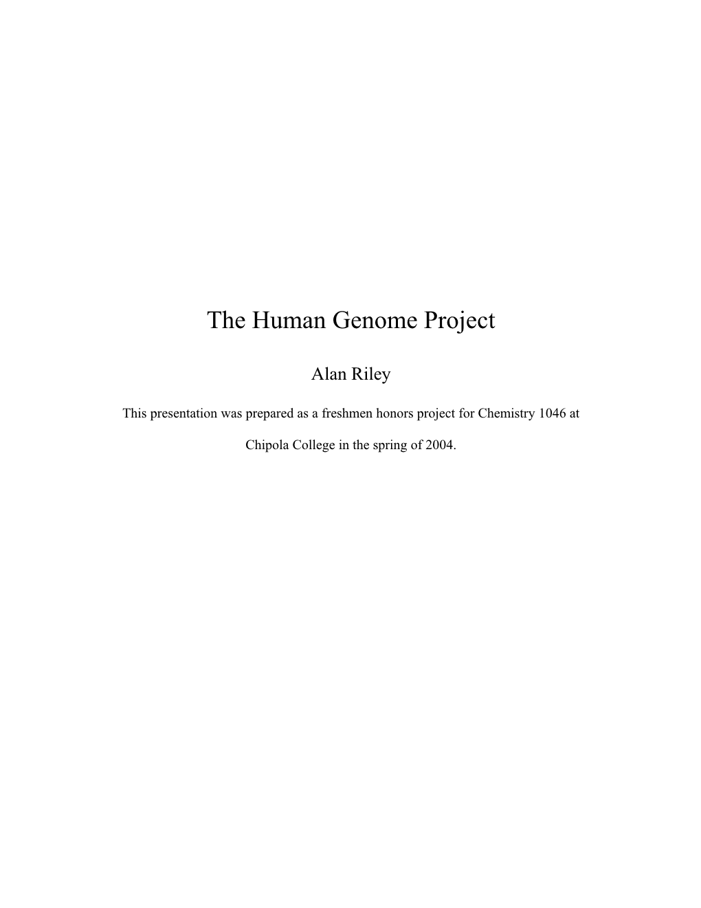 The Human Genome Project