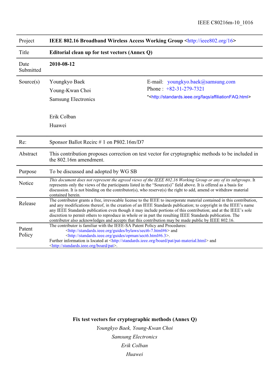 Text Proposal for the IEEE802