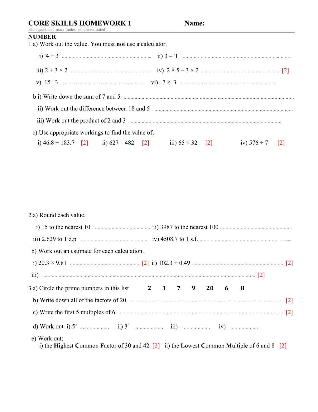 Module 5 Homework 1: Non-Calculator s1