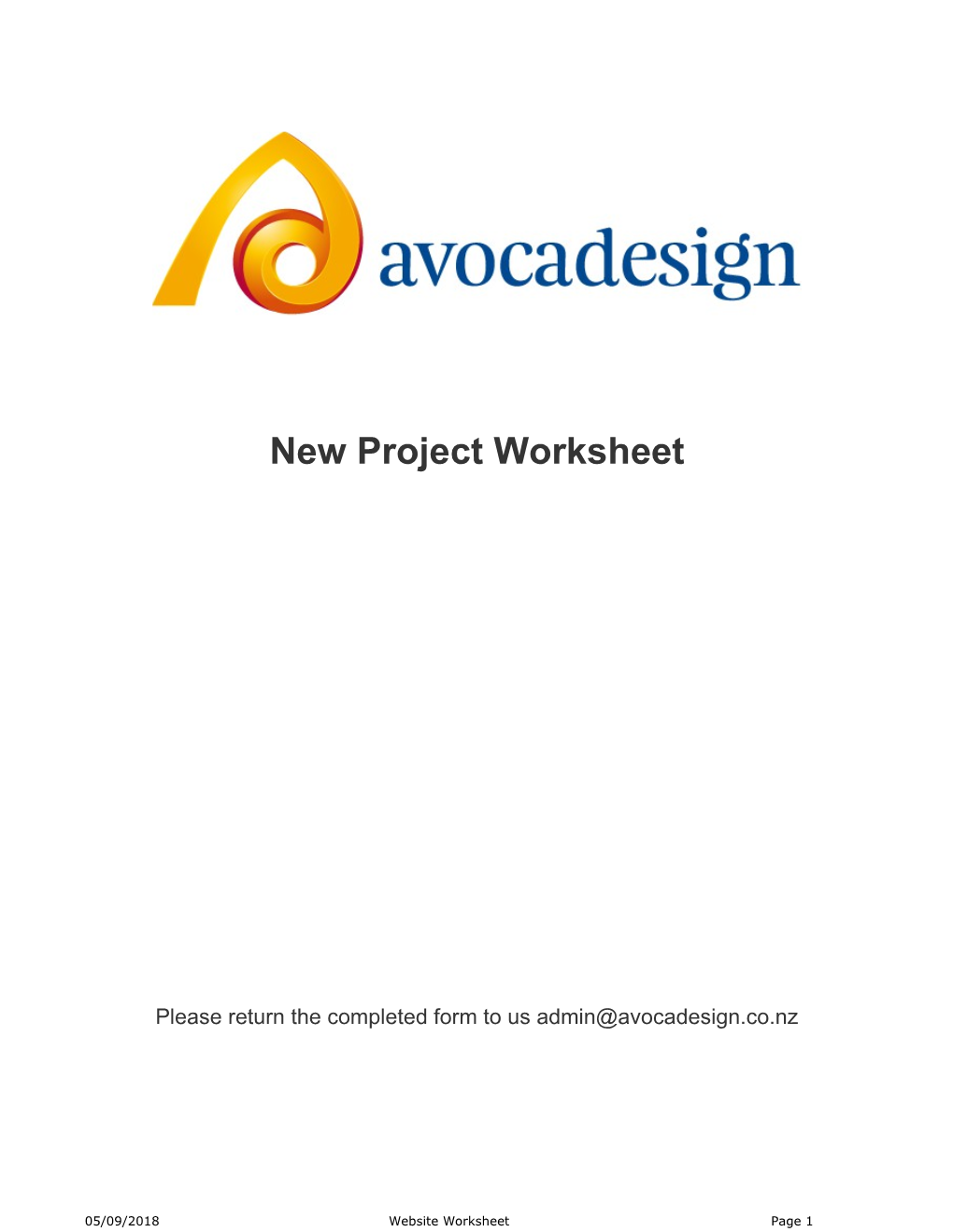 New Project Worksheet