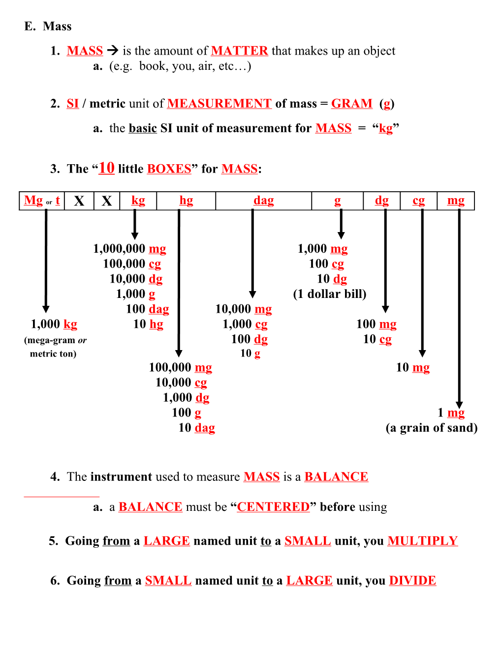 1. MASS Is the Amount Ofmatter That Makes up an Object