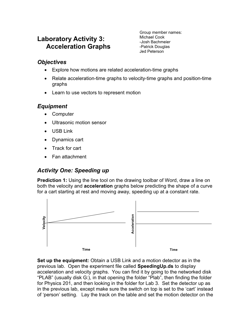 Laboratory Activity 1: Position Graphs s3
