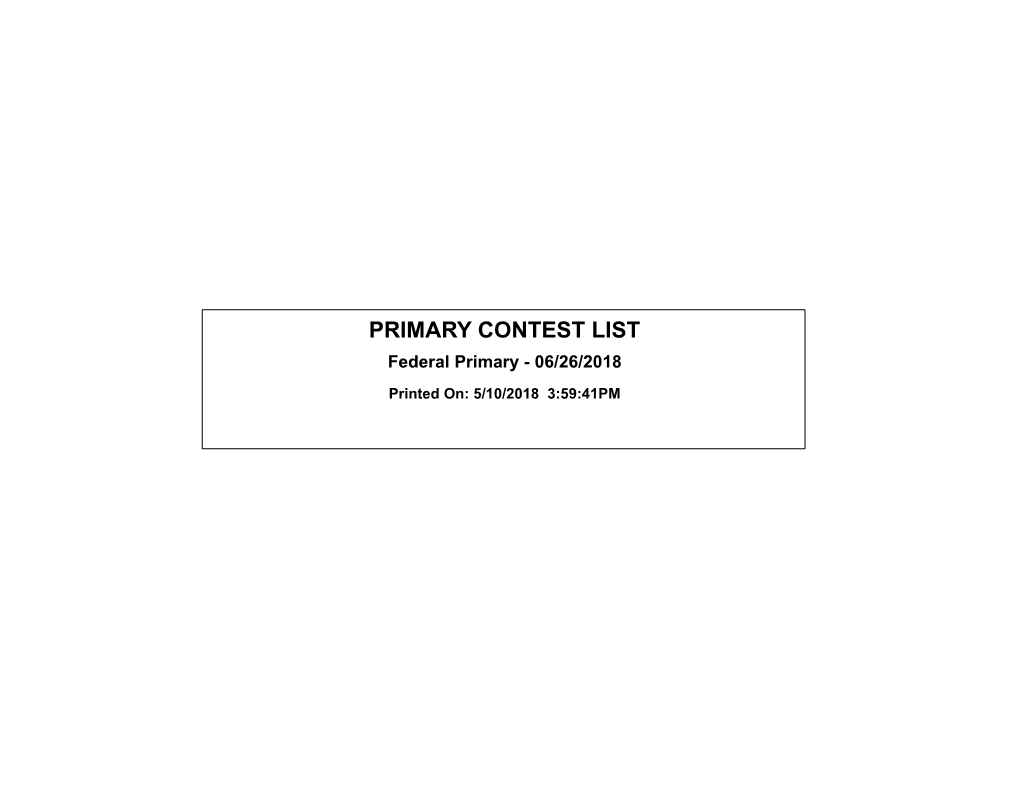Federal Primary 06/26/2018