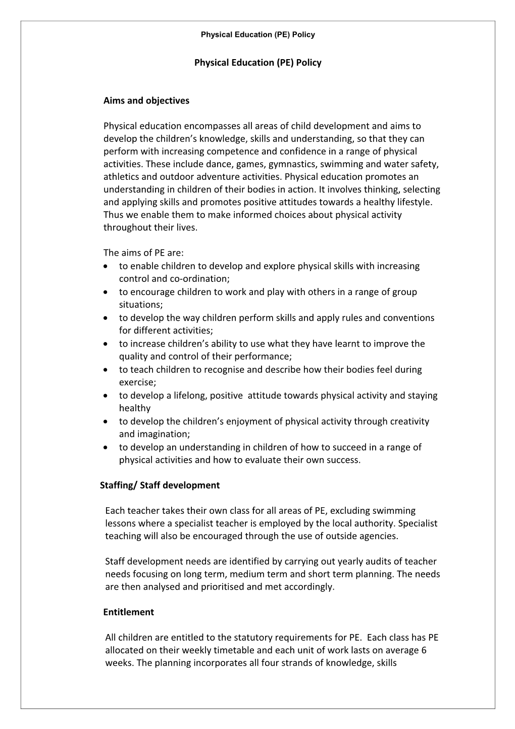 School Policy for PSHE and Citizenship s4