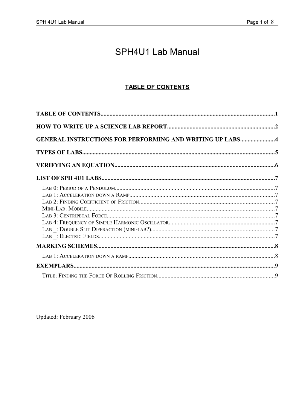 SPH 4U1 Lab Manual