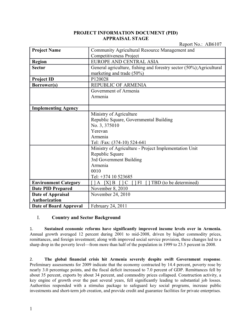 Project Information Document (Pid) s68