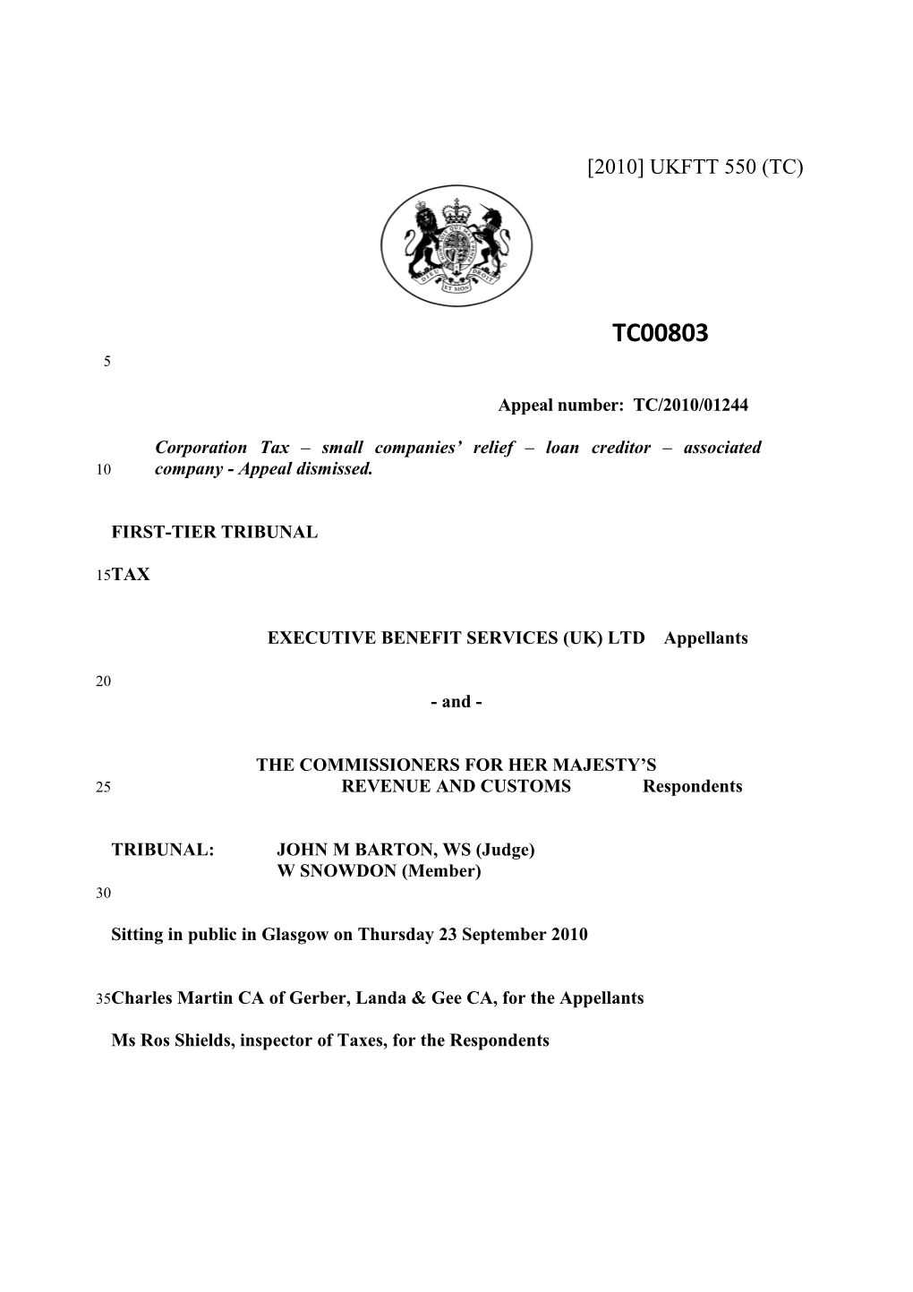 Corporation Tax Small Companies Relief Loan Creditor Associated Company - Appeal Dismissed