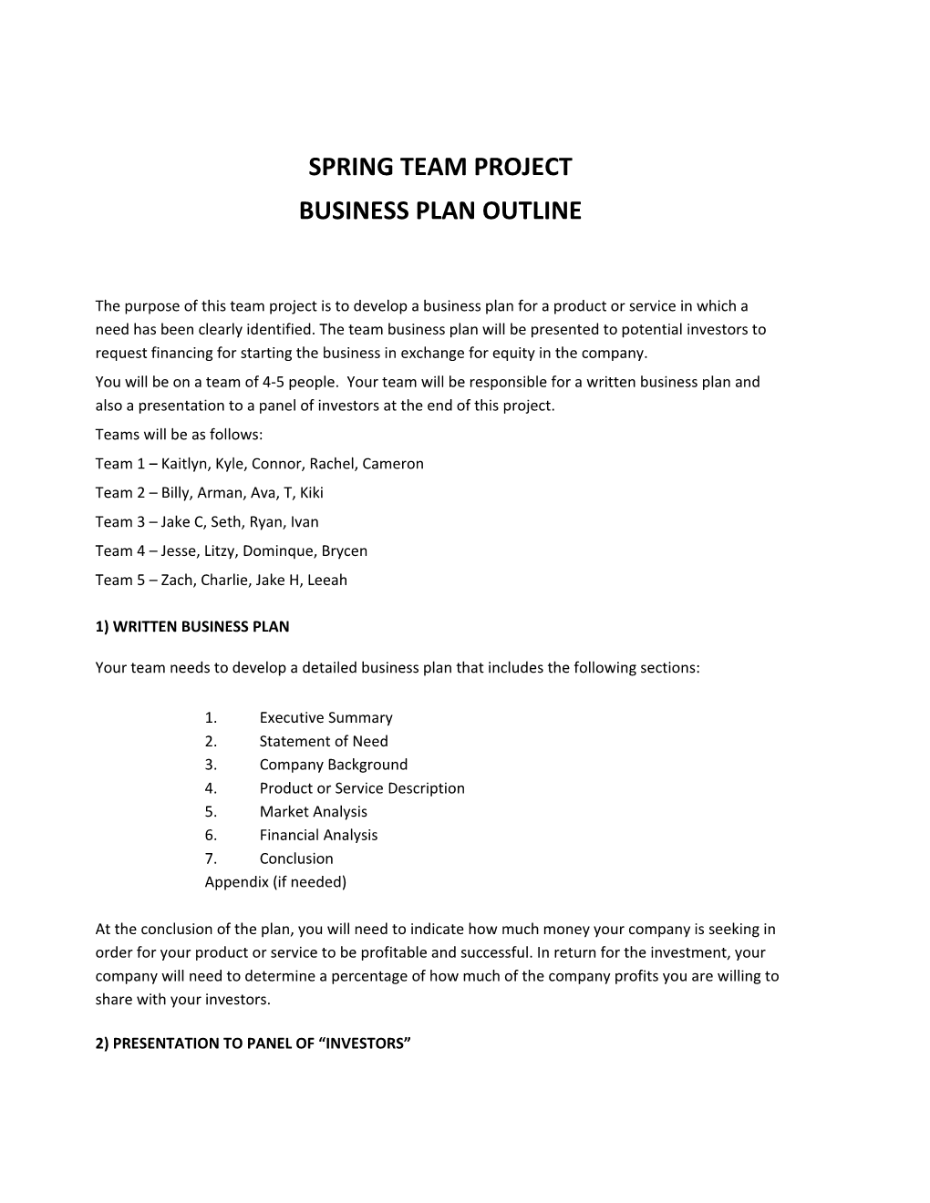 Spring Team Project
