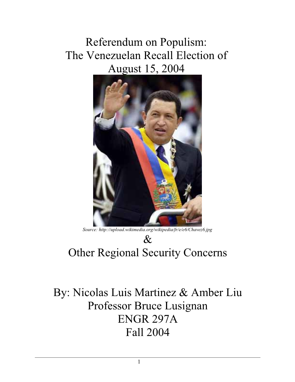 The Venezuelan Recall Election Of