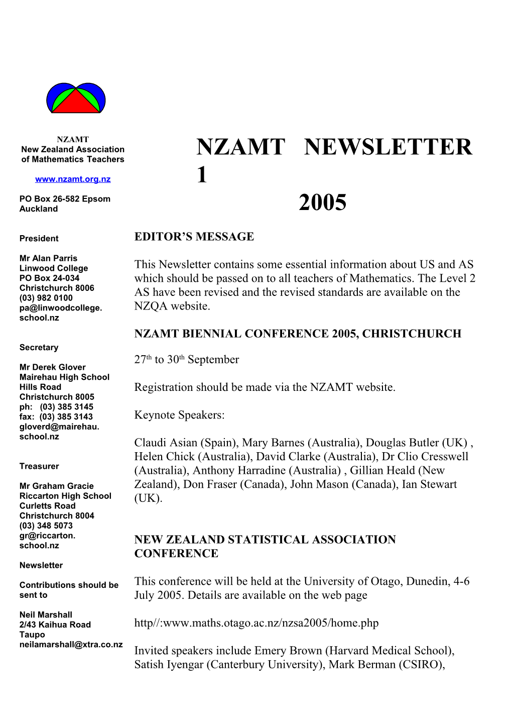 NZAMT Biennial Conference 2005, Christchurch