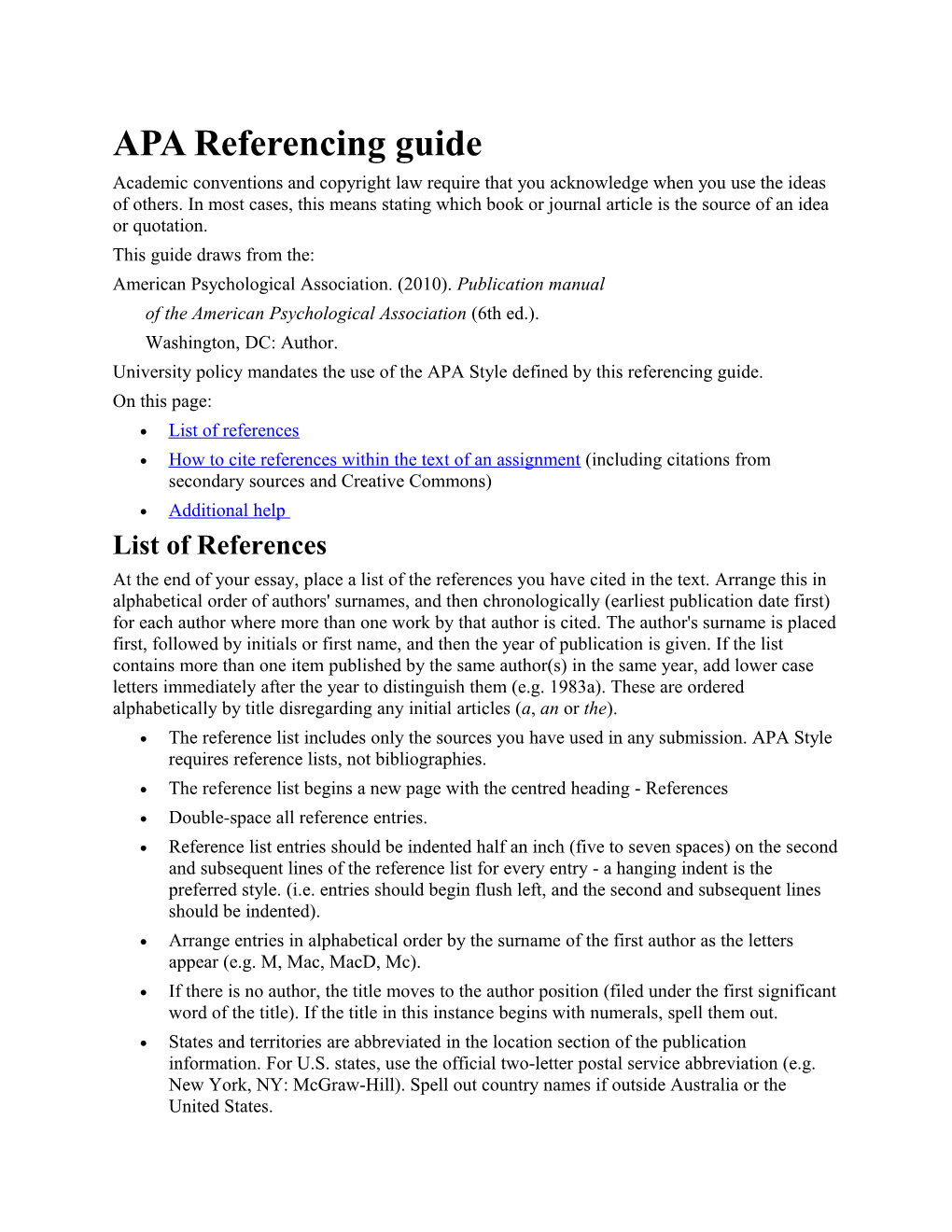 APA Referencing Guide s1