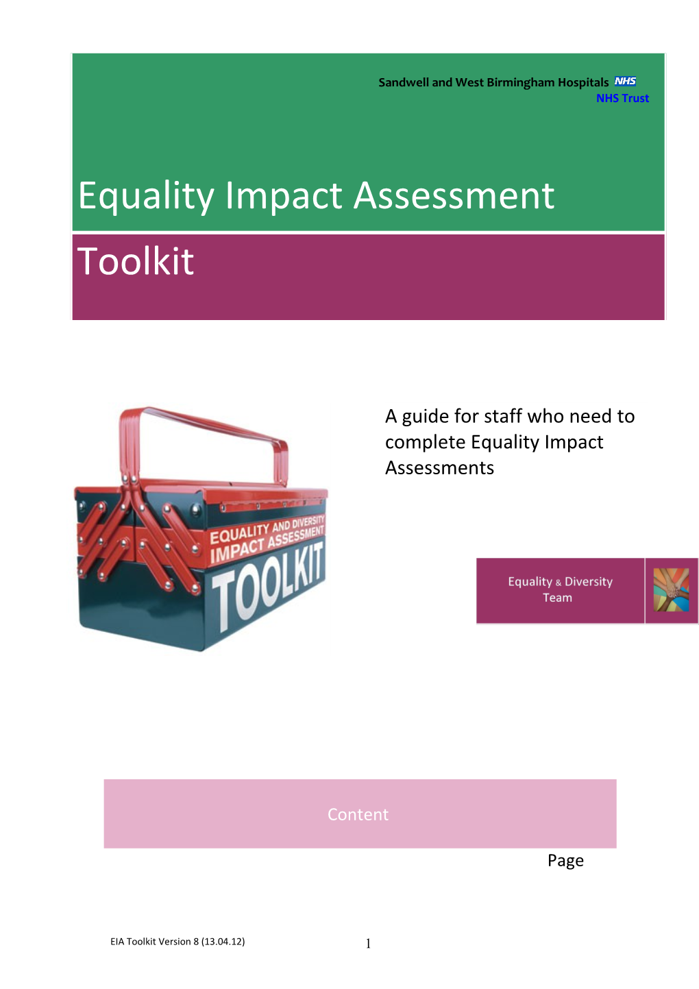 What Is the Equality Impact Assessment (EIA) Toolkit All About?