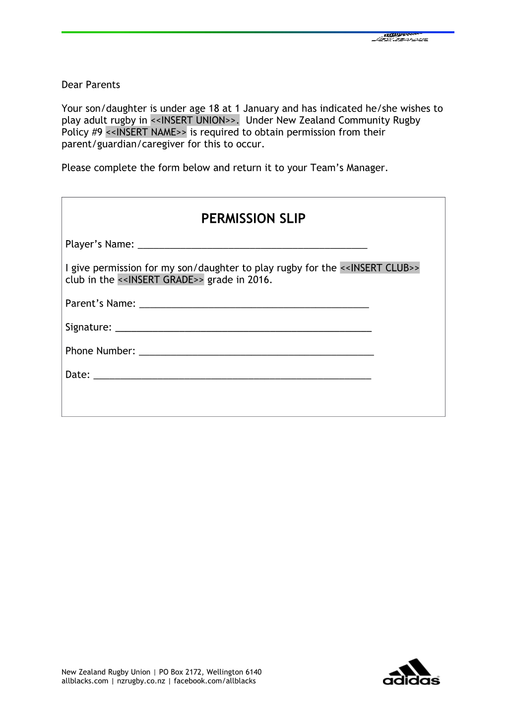 NZR Parent_Guardian Acknowledgement Form