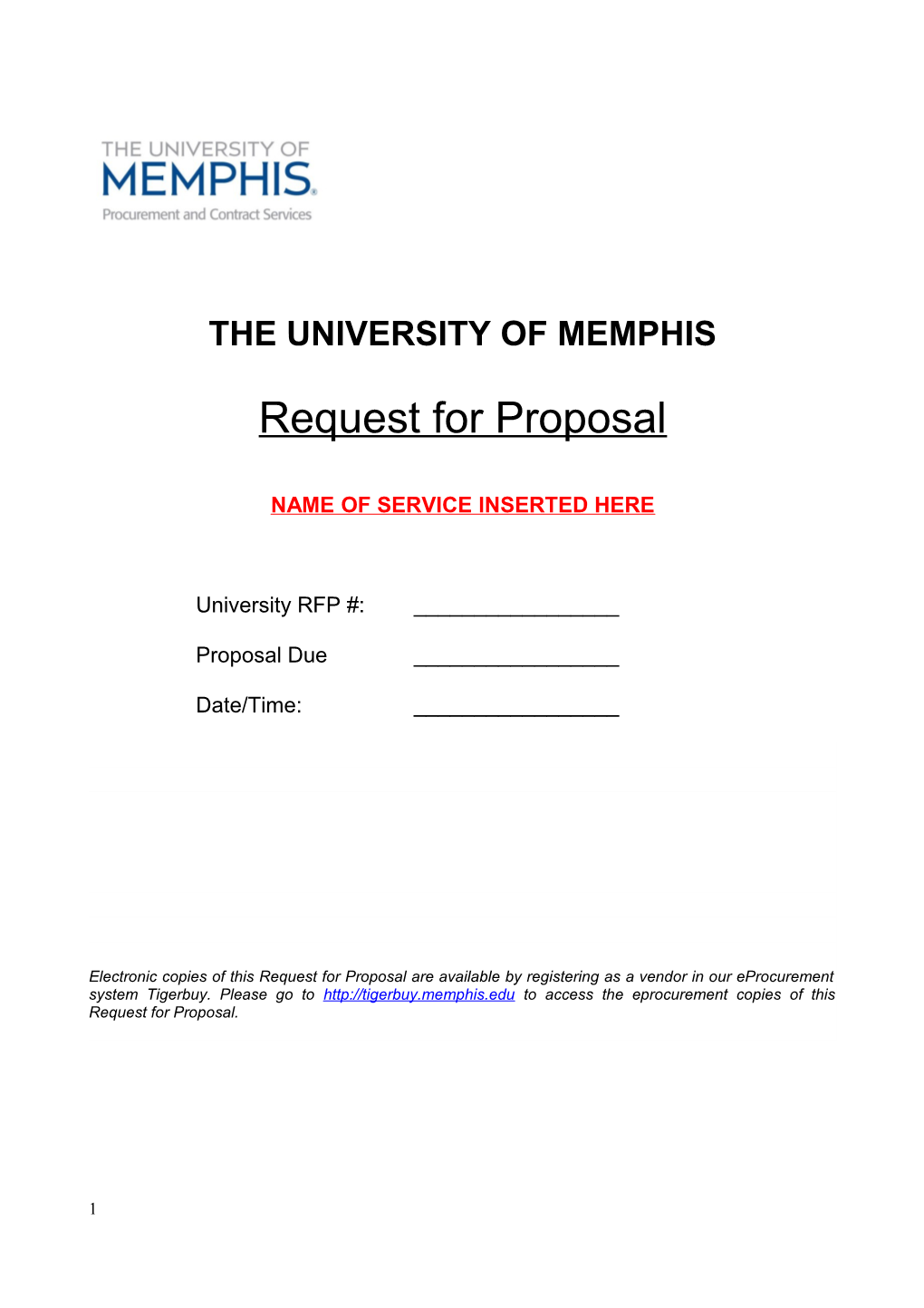 Request for Proposal Format