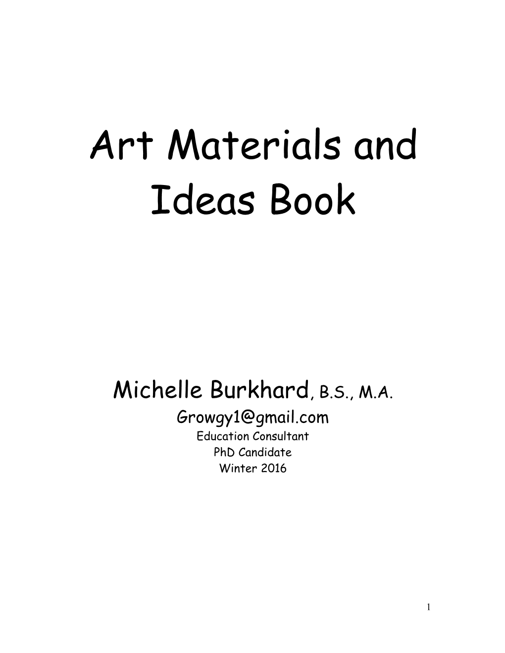 Art Materials and Ideas Book