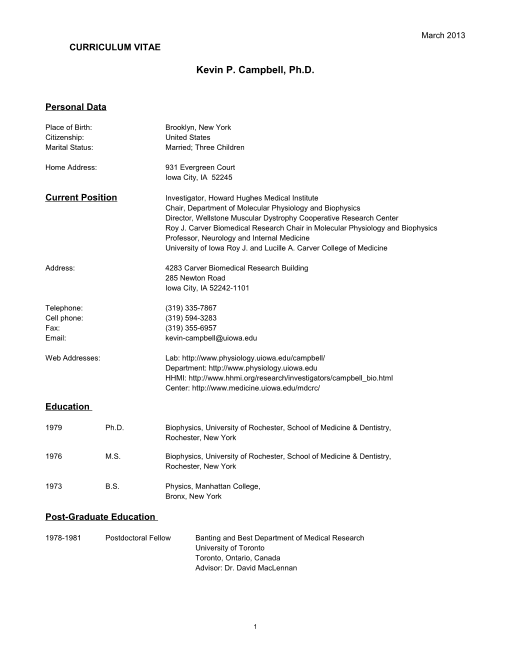 Curriculum Vitae s297