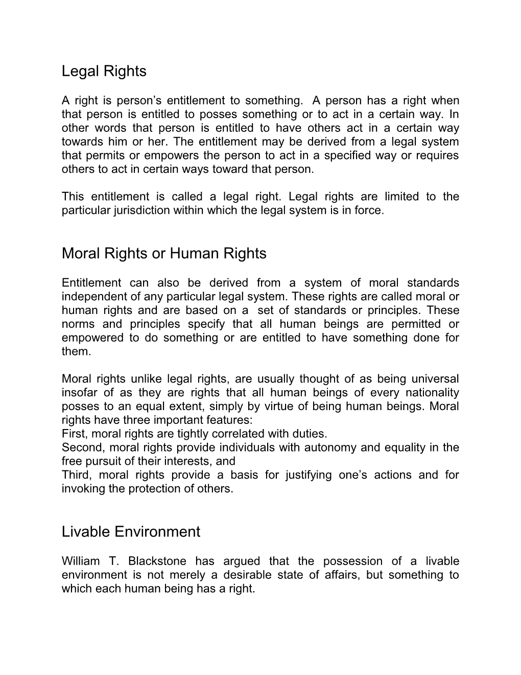 Moral Rights Or Human Rights