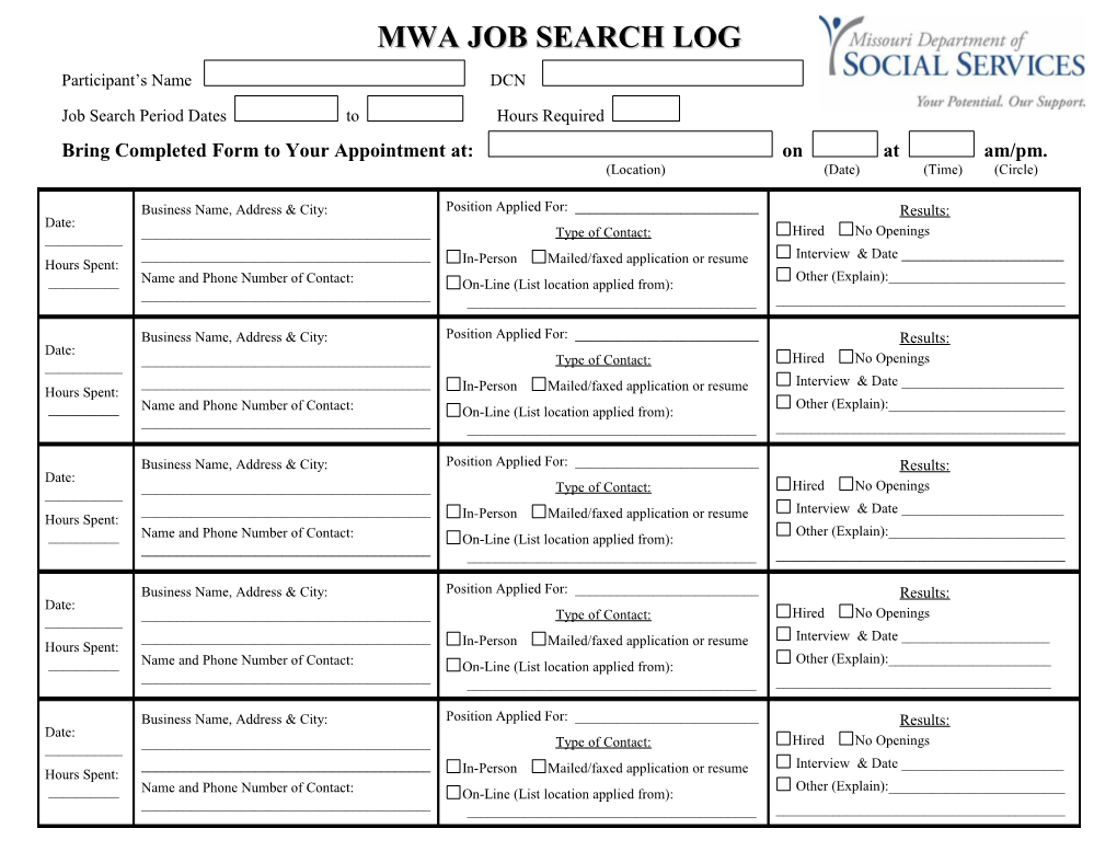 Job Search Log s1