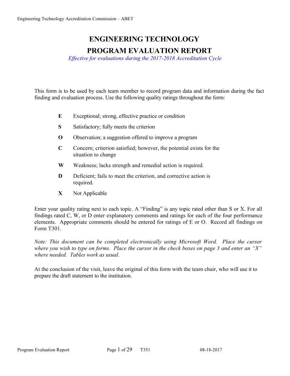 TC4 - Program Evaluation Form