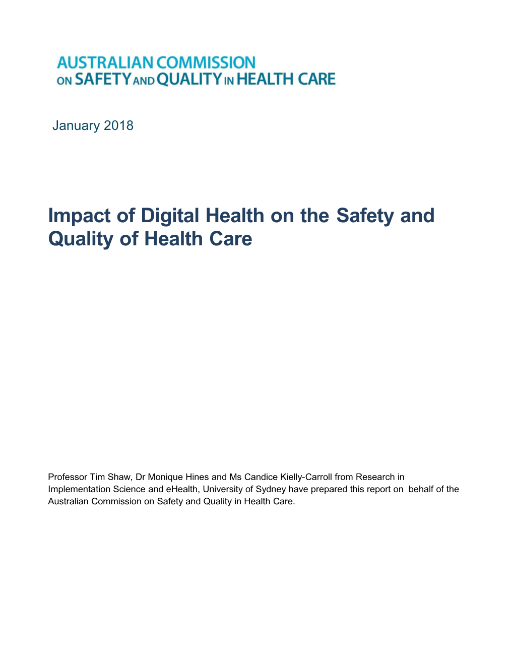 The Impact of Digital Health on Safety and Quality of Healthcare