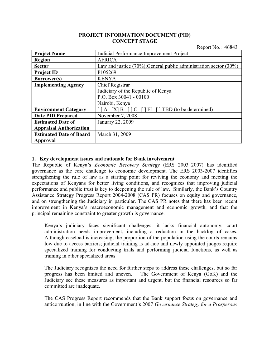 Project Information Document (Pid) s33