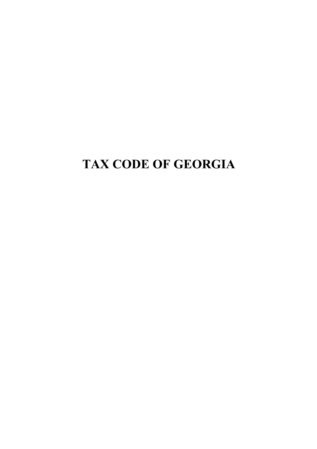 Tax Code of Georgia