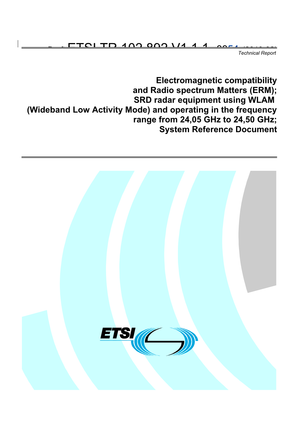 Draft ETSI - WLAM Srdoc (2009-11)