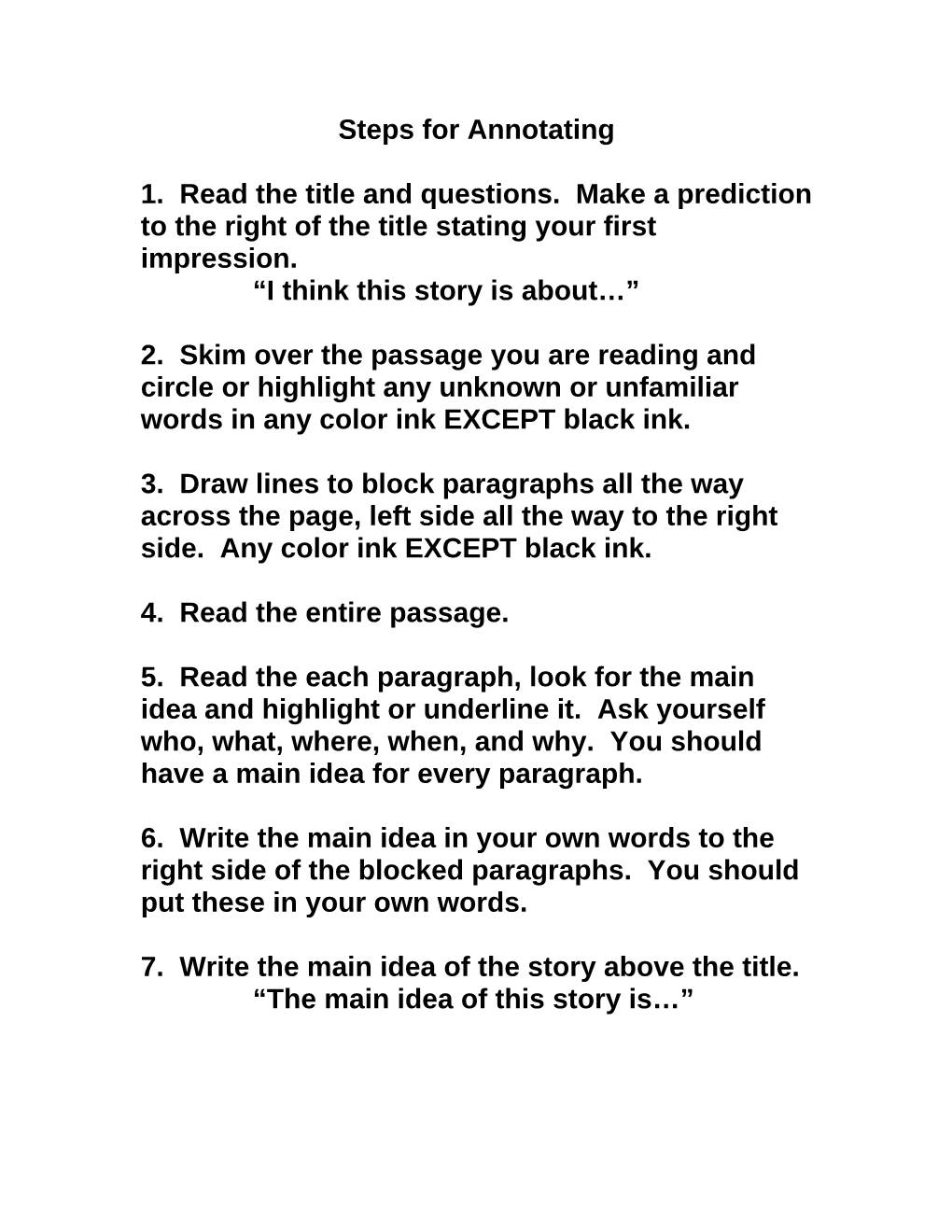 Steps for Annotating