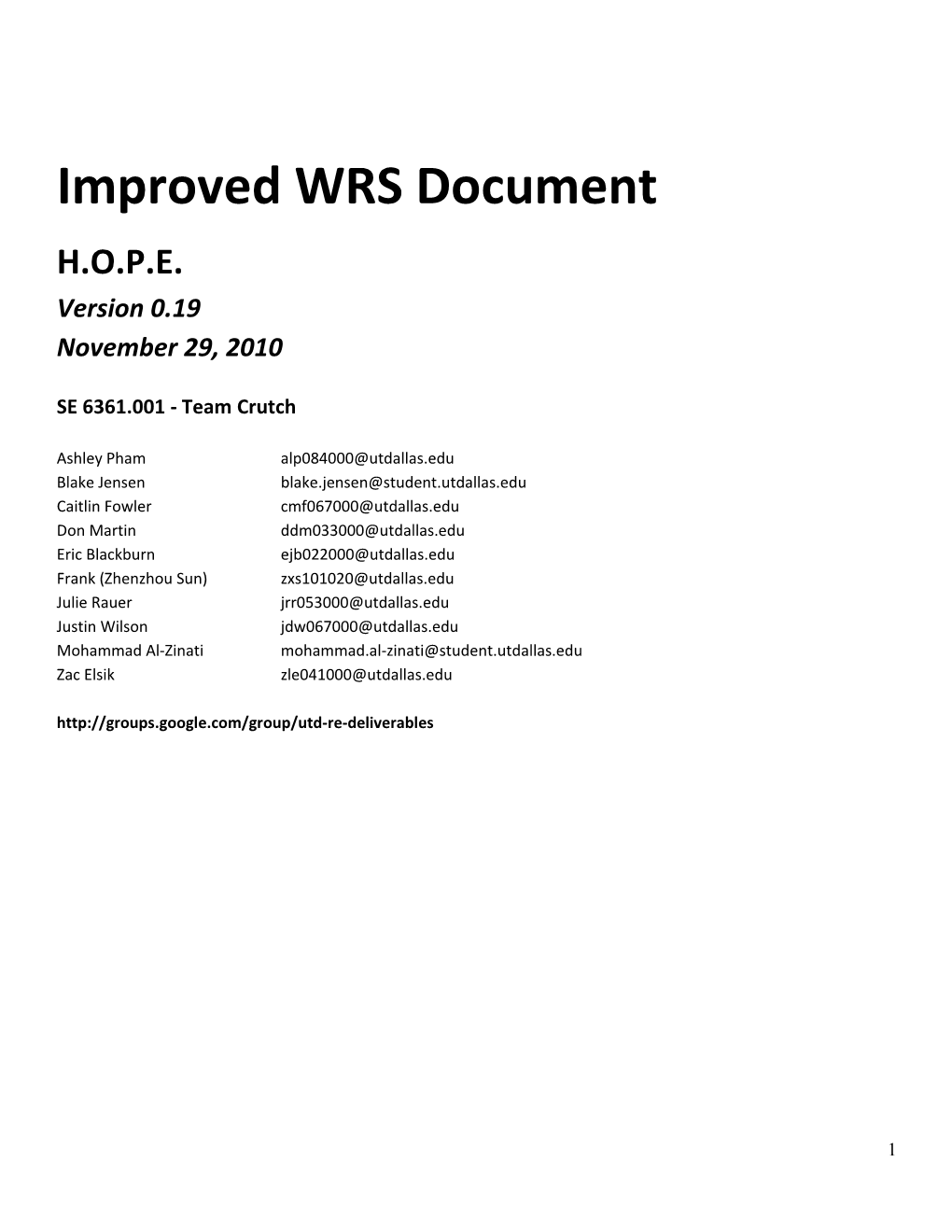 Improved WRS Document