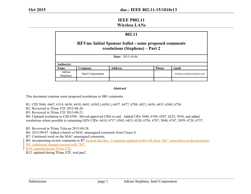 R13 List of Comments Contained