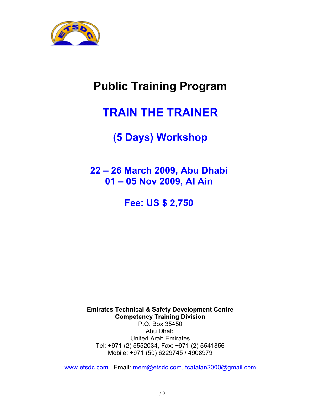 In House Training Programme