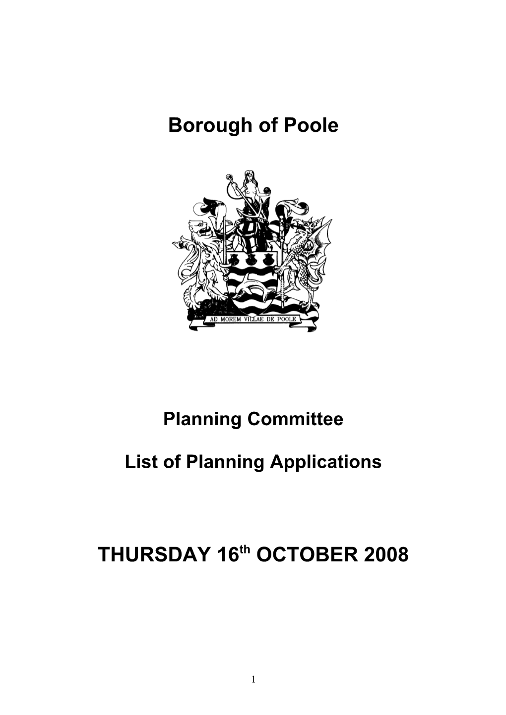 List of Planning Applications s1