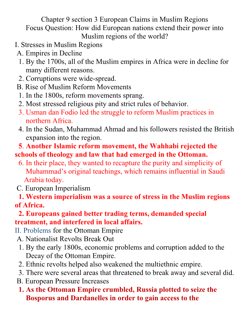 Chapter 9 Section 3 European Claims in Muslim Regions