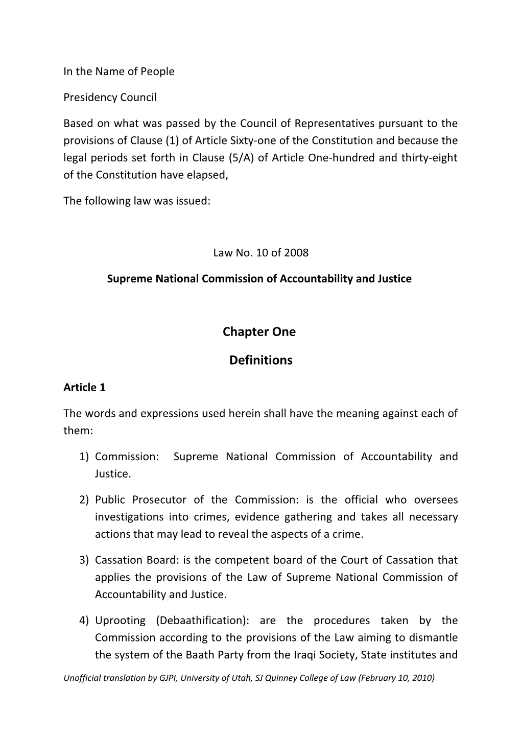 Supreme National Commission of Accountability and Justice