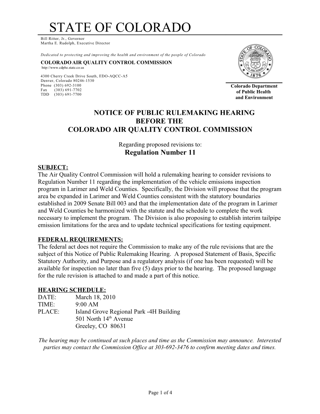 Notice of Public Rulemaking Hearing s1