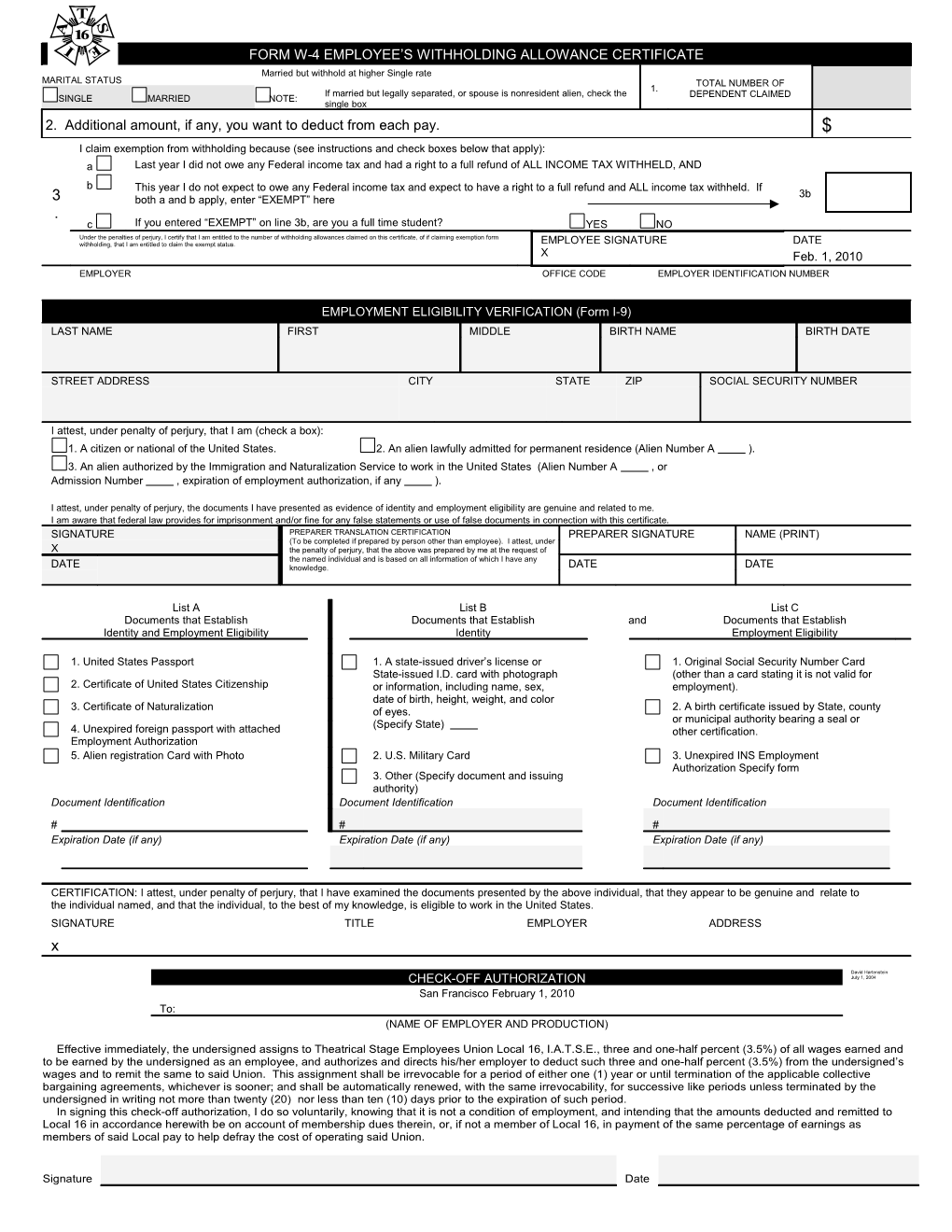 Form W-4 Employee S Withholding Allowance Certificate s1