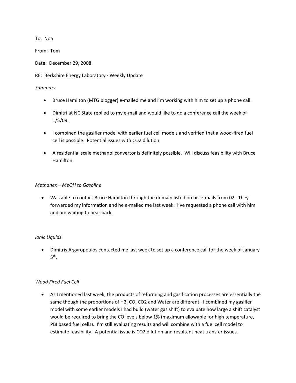 RE: Berkshire Energy Laboratory - Weekly Update s1