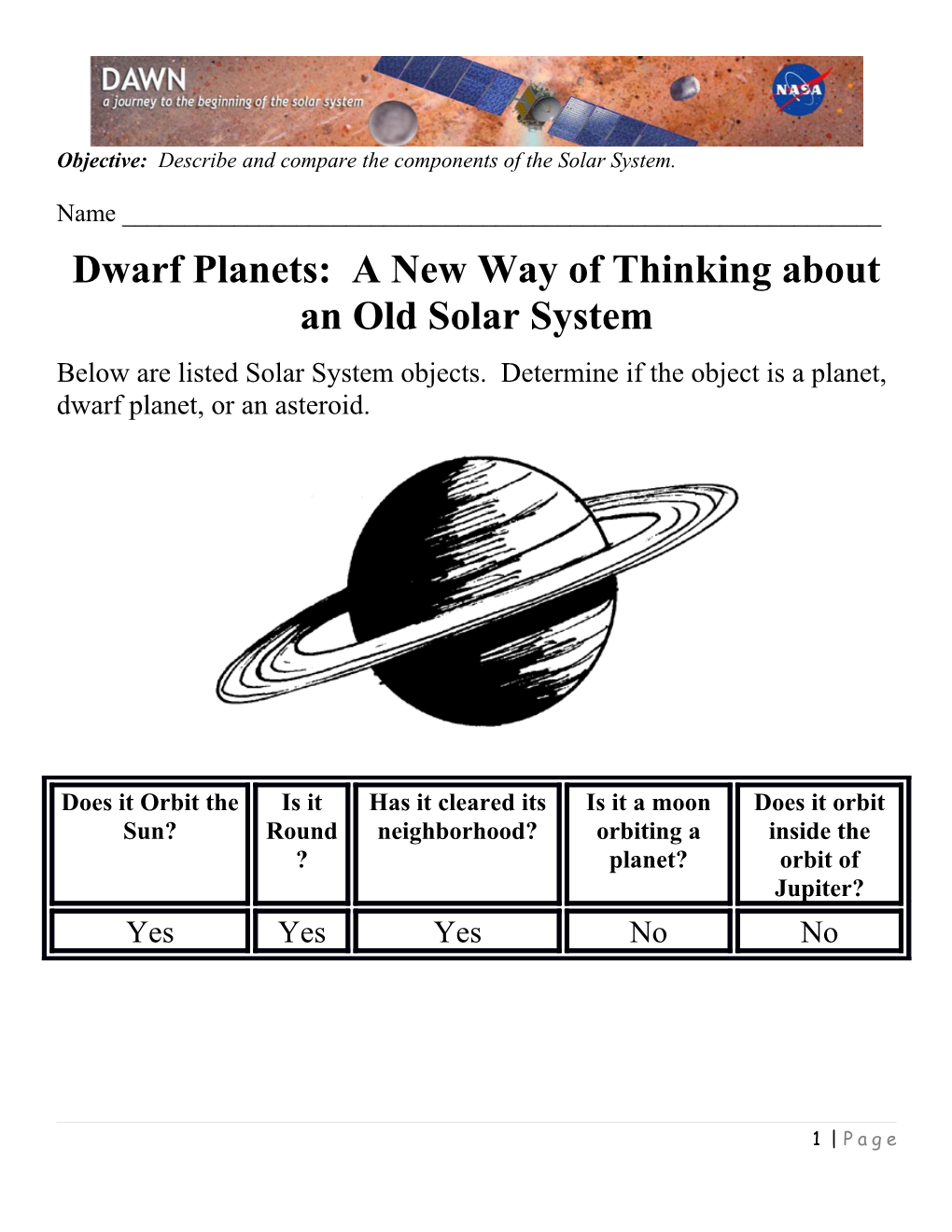 Dwarf Planets: a New Way of Thinking About an Old Solar System