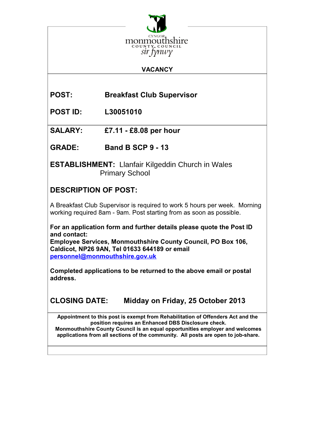 Monmouthshire County Council s1